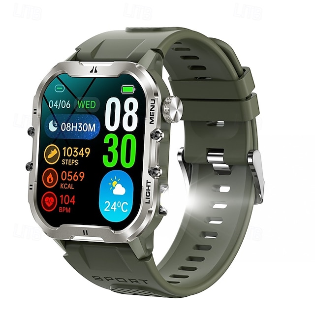  T26 Smart Watch 1.96 inch Smartwatch Fitness Running Watch Bluetooth Temperature Monitoring Pedometer Call Reminder Compatible with Android iOS Women Men Long Standby Hands-Free Calls Waterproof IP68