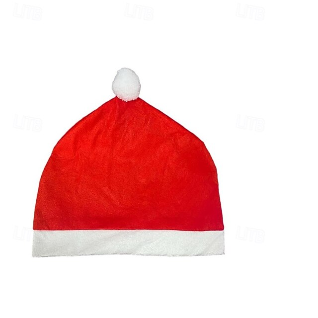 4PCS Santa Hat Car Seat Headrest Covers Cute Car Decor Interior Car