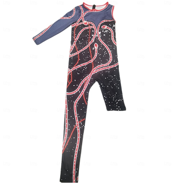  Girls Sparkles Costume Outfit Little Kids Singer Concert Bodysuit Snake Cosplay Jumpsuit