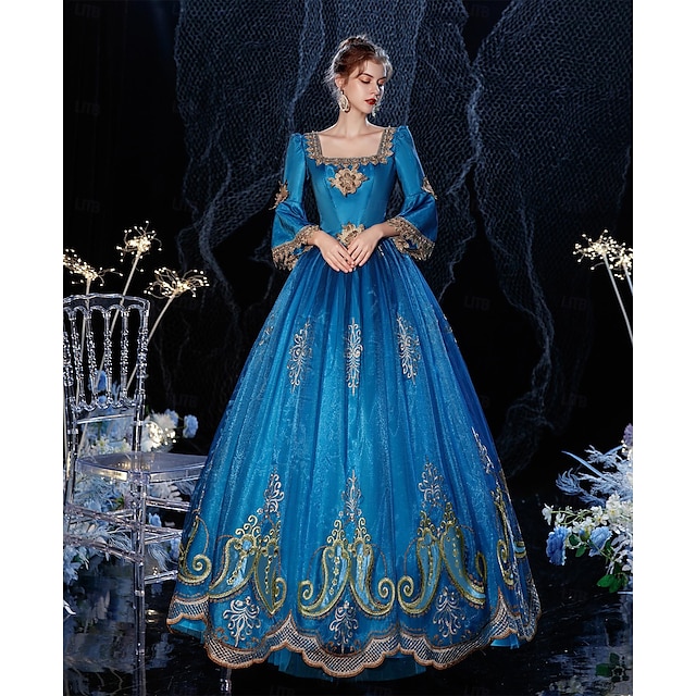  Gothic Victorian Vintage Inspired Dress Party Costume Prom Dress Princess Shakespeare Solid Color Ball Gown Women's Royal Halloween Carnival Valentine's Day Party Evening Party Masquerade Adults'