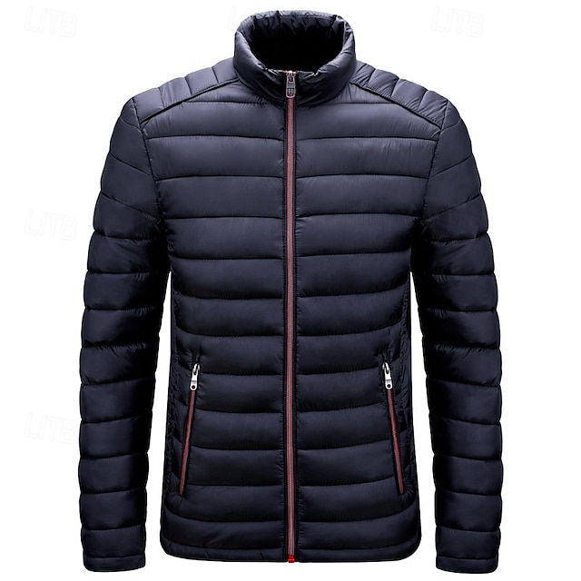  Hombre Chaqueta acolchada Chaqueta acolchada de invierno Abrigo acolchado de invierno Invierno Al aire libre Aislado Empacable Ligero Abrigos Chaqueta acolchada ligera Abrigo hinchado Cremallera