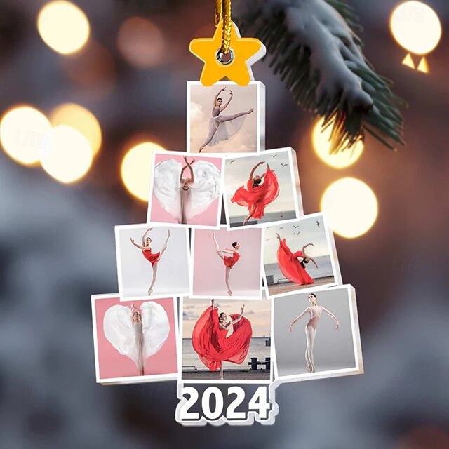 Personalized Christmas Tree Ballerina Dancing Ballet Photo Ornaments