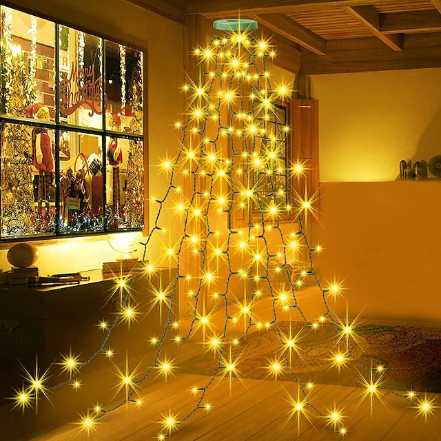  elegante festa di nozze ricevimento 2m 280led albero di natale luci stringa con 8 modalità – bassa tensione sicura per 6-8 piedi alberi decorazione del festival