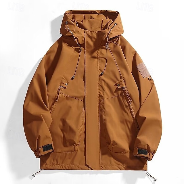  Herren Soft Shell Jacke Wanderjacke Draussen Windundurchlässig Wasserdicht Windbreaker-Jacke Reisen Schwarz Purpur Braun Grün Khaki