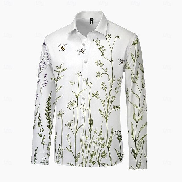 Flower / Plants Artistic Comfortable Fashion Casual Men's Long Sleeve