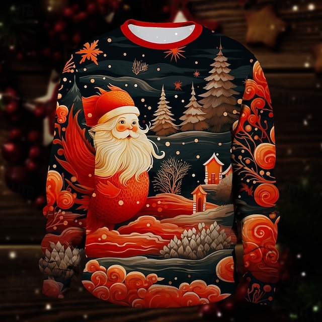  Natal Papai Noel Pullover Moletom engraçado de natal Impressão 3D 3D Natal Arte Gráfica Para Casal Homens Mulheres Adulto Natal Baile de Máscaras Impressão 3D Festa Festival