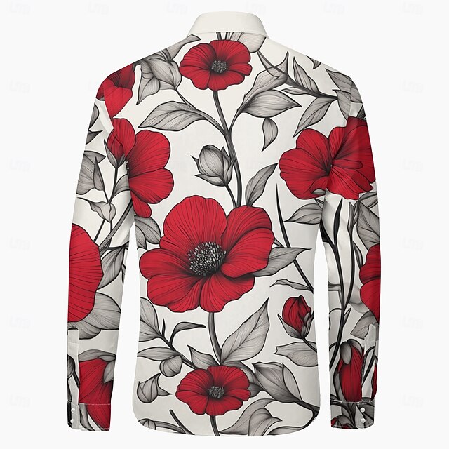 Flower / Plants Artistic Comfortable Fashion Casual Men's Long Sleeve