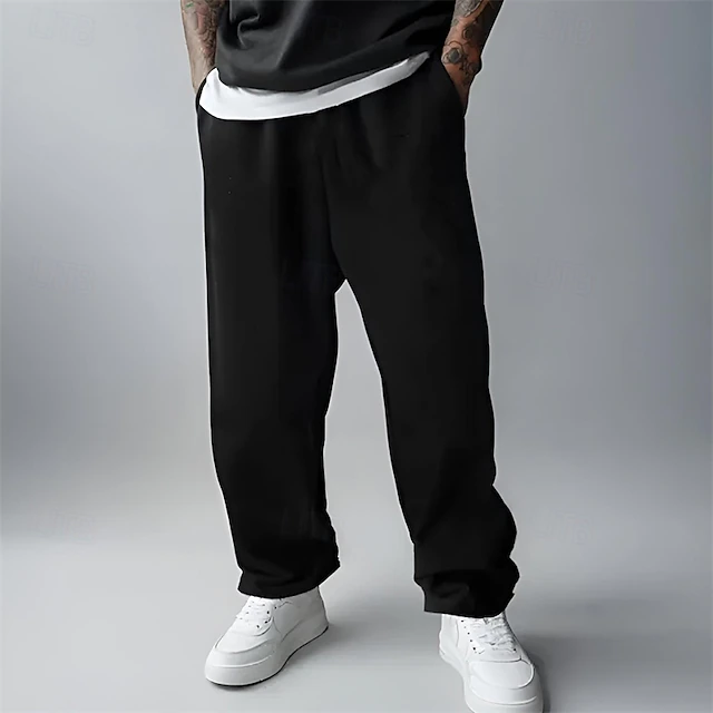 Men's Sweatpants Fleece Pants Joggers Trousers Straight Leg Sweatpants Elastic Waist Straight Leg Solid Color Plain Comfort Breathable Full Length Sports Outdoor Daily Casual / Sporty Athleisure 8