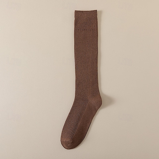 chaussettes mollet automne hiver légèrement comprimées style femme bas noirs chauds tout-match chaussettes hautes automne