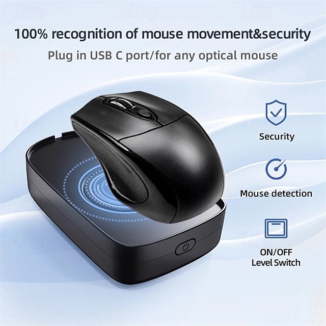 Mouse Mover Automatico Non Rilevabile: Simula Movimento Per Computer, Nero, USB-C