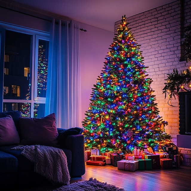  elegante festa de recepção de casamento luzes de corda led, luzes de corda de fada plug-in 8 modos luzes de árvore de natal internas/externas à prova d'água para casamento, festa, decorações de