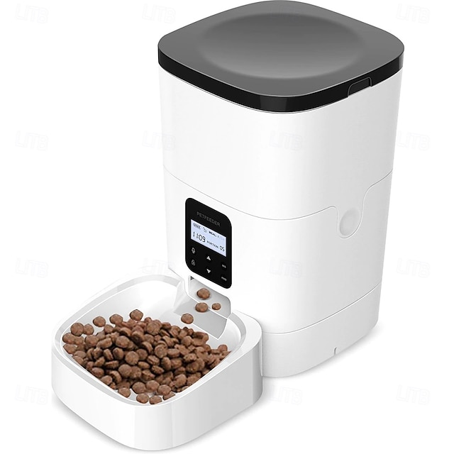  Dog Cat Pets Automatic Feeder Bowl ABS+PC Foldable Easy to Install Splittable Solid Colored White Bowls & Feeding Home Daily