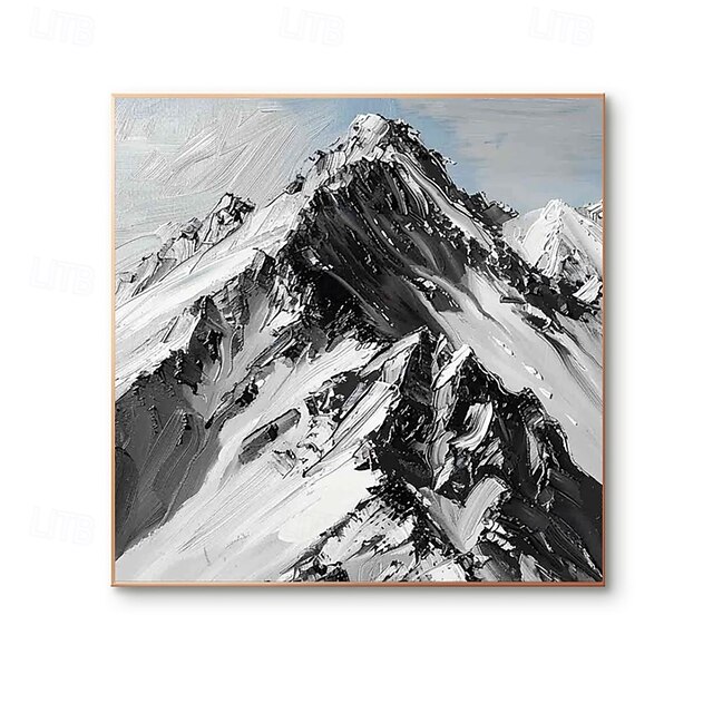 peinture à l'huile abstraite en noir et blanc peinte à la main sur