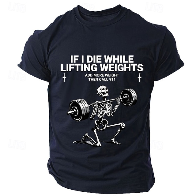  Herr Dödskalle Rolig brevtryck T-shirt T-tröja 100 % bomull Kortärmad Grafisk Skjorta Svart Armégrön Mörkblå Bekväm t-shirt Gata Utomhussport Modedesignerkläder