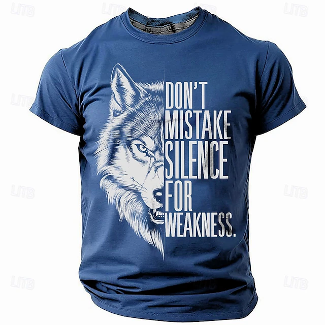 Men's Wolf T Shirt Short Sleeve T shirt 3D Print Crew Neck Shirt Retro Vintage Casual Street Style Sports Outdoor Holiday Going out Black Red Blue Spring & Summer Clothing Apparel S M L XL XXL XXXL 7