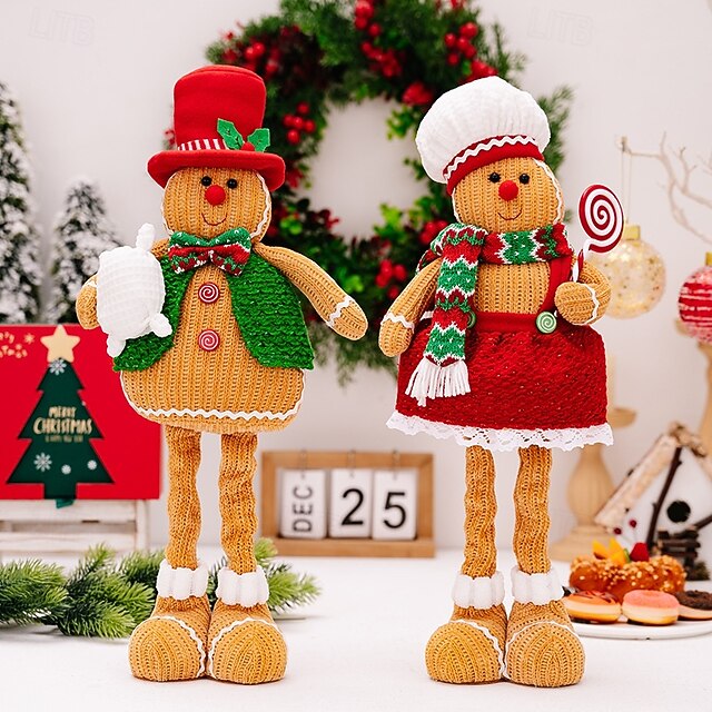 Christmas Gingerbread Man Telescopic Doll Decoration, Telescopic