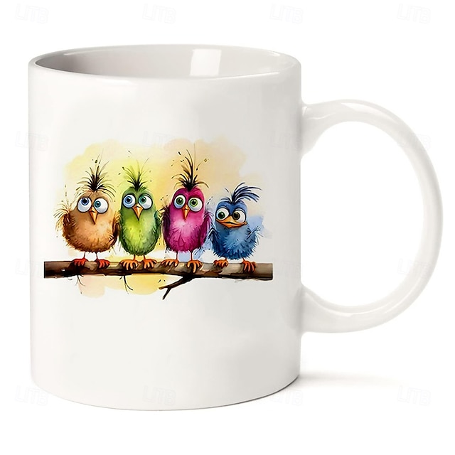  fugl kaffekrus 11 oz keramikkkrus morsomt krus morsomt kaffekrus for familie/venner/søster/kollega nyhet kaffekrus sommer vinter drikkevarer fest/bursdagsgave