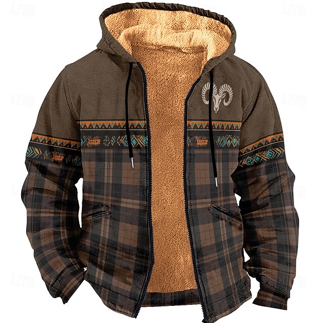  Homens Moletom Moletons Moletom com capuz impressao 3D Marron Outono/Inverno Designer