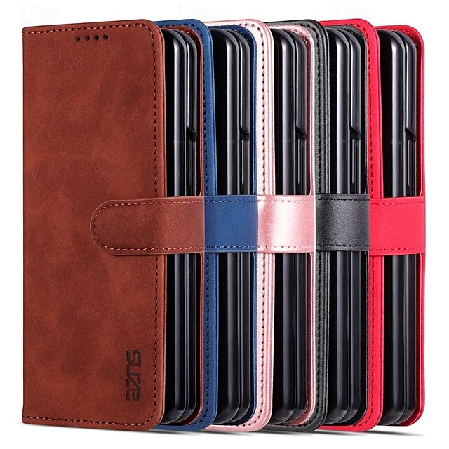  Phone Case For Z Fold 6 Z Fold 4 Z Fold 3 iPhone 16 Pro Max Plus iPhone 15 Pro Max Plus iPhone 14 13 12 11 Pro Max Plus Mini Back Cover with Stand Holder Card Slot Shockproof Retro PU Leather