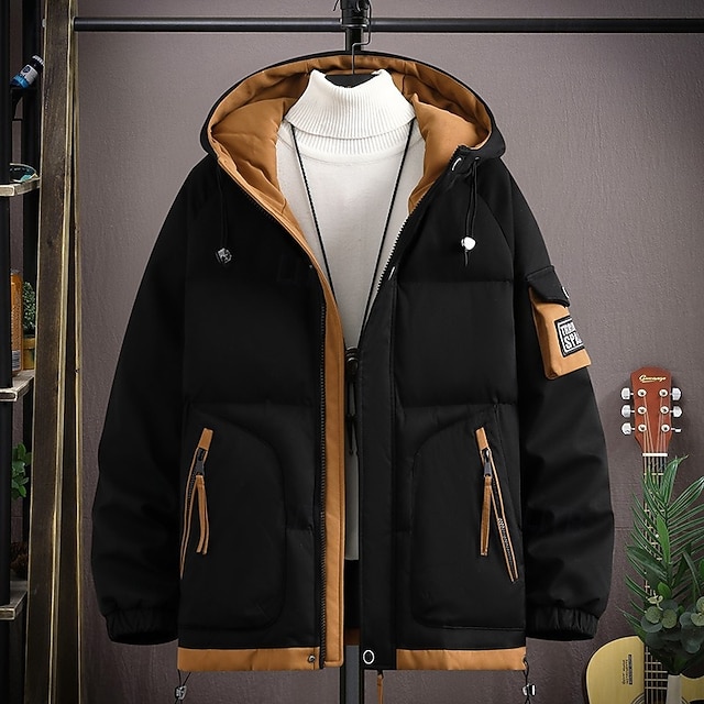  Miesten Ulkoilutakki Talvitakki Puhujakki Anorakki Urheilu ja ulkoilu Lämmin Syystalvi Yksivärinen / yksivärinen Hupullinen Lyhyt Musta Valkoinen Khaki Armeijan vihreä Jackets