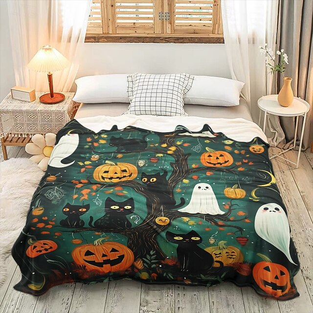Halloween Pumpkin Blanket Cozy and Soft Throw Perfect for Spooky Season Festive Halloween Decor with Pumpkin Design 22