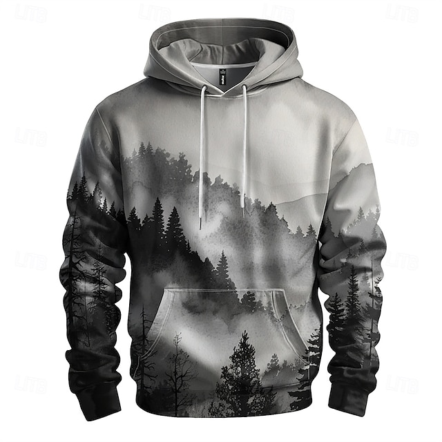  Homens Gráfico Moletom Moletons Férias Diário Manga Longa Com Capuz Férias Esportes Para Noite Branco Estampado Inverno Primavera & Outono Designer