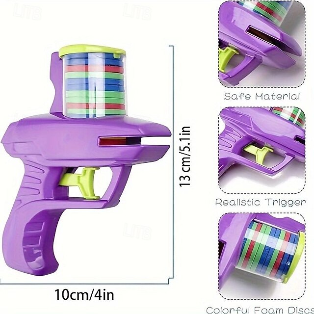 2pc Fun Foam Disc Blaster Handheld Shooter with Soft Foam Discs for