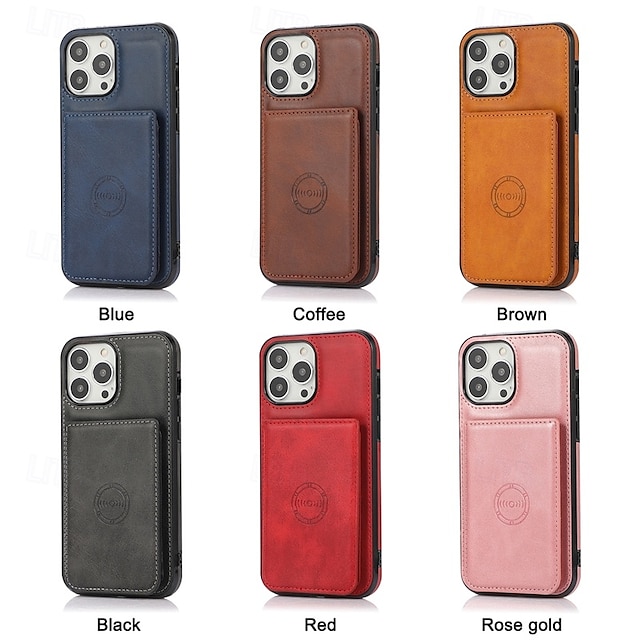  telefono Custodia Per iPhone 16 Pro Max Plus iPhone 15 Pro Max Plus iPhone 14 13 12 11 Pro Max Plus Mini SE Per retro Con supporto A calamita Slot per schede Retrò TPU pelle sintetica