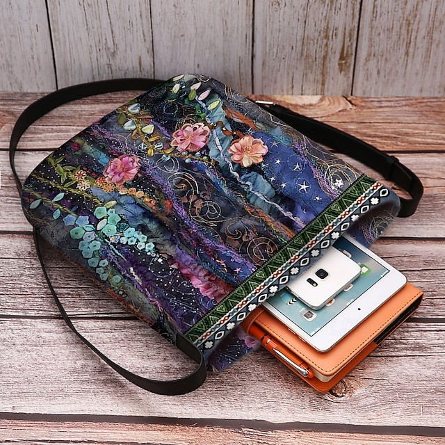 Floral Beadwork Convertible Hand or Shoulder Bag
