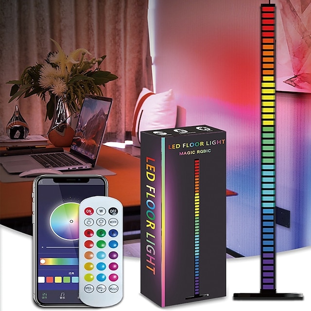  1,2M LED Smart Light Bluetooth Musik Rhythmuslicht Phantom Geräuschsteuerung Abhollicht Wand-Ecklicht Festival-Partyzubehör Atmosphärenlicht