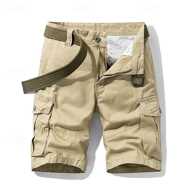  Per uomo Pantaloncini cargo Shorts Pantaloncini Estivi Multi-tasche Bottonato Tasca con Patta Semplice Comodità Indossabile Lunghezza al ginocchio All'aperto Sport Quotidiano Moda Casual Nero Blu