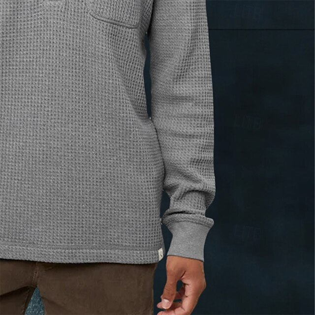 Men's Polo Shirt Golf Polo Formal Work Ribbed Polo Collar Long Sleeve