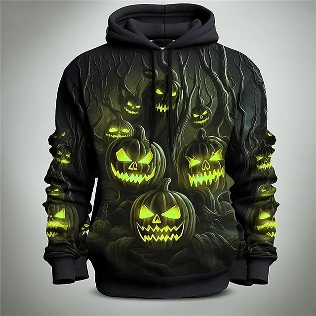  Dýně Kapuce Pullover předvečer Všech svatých 3D Přední kapsa Grafika Pro Pro páry Pánské Dámské Dospělé předvečer Všech svatých Karneval Plesová maškaráda 3D tisk Párty Běžné / Denní