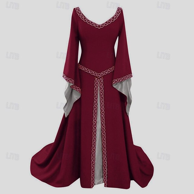 Retro Vintage Women's Princess Outlander Celtic Fantasy Halloween Carnival Masquerade Party / Evening Medieval Renaissance Dress main image 1