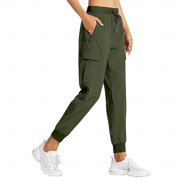 Women's Super Lightweight Cargo Joggers Casual Waterproof Workout Hiking Pants 4 Pockets 10