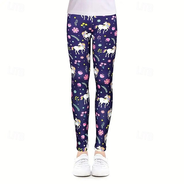  Fille 3D Graphic Tie Dye Pantalons Leggings Printemps Automne Actif basique Enfants 4-12 ans Extérieur Casual du quotidien Standard
