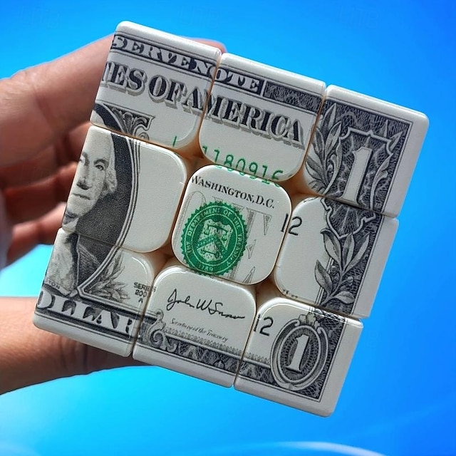  1pc cubo mágico infinito - desafie seu cérebro com cubo de velocidade, padrão de moeda de um dólar, diversão de quebra-cabeça sem fim para adolescentes e adultos, melhora as habilidades de resolução