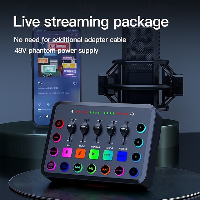  mixer audio per giochi streaming mixer rgb a 5 canali per podcast di voci di gioco trasmissione in diretta