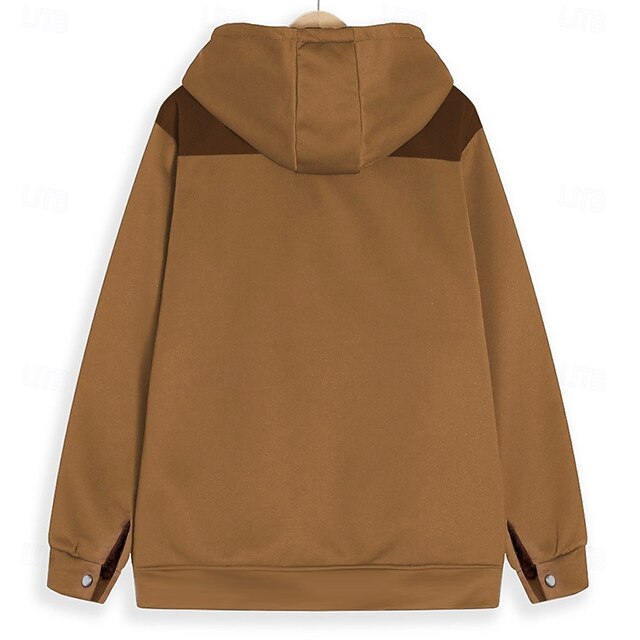 Men's Hoodie Basic Vintage Sweatshirt Fleece Graphic Reindeer Brown