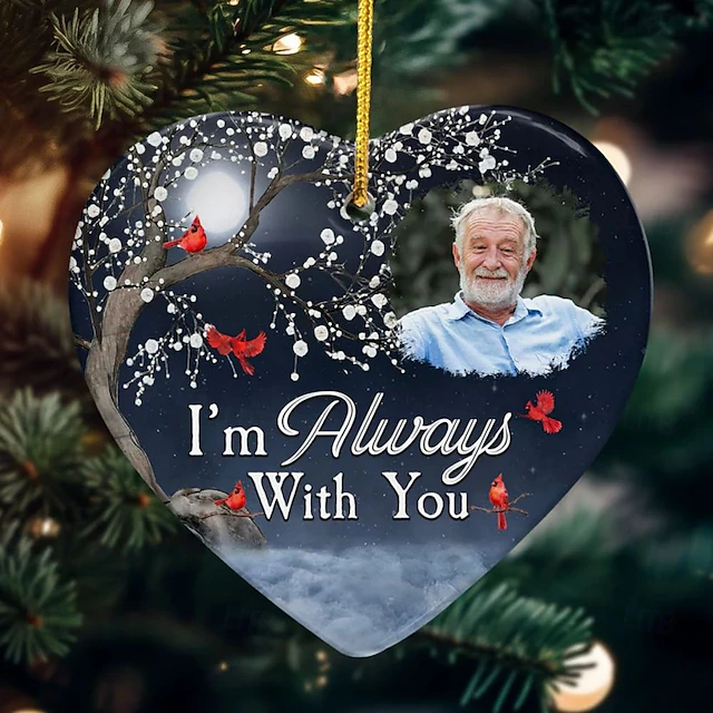Personalized Christmas Photo Ornaments Custom Memorial I'm Always With You Acrylic 2D Decor Christmas Tree Xmas Decoration Hanging Pendant Gifts 7