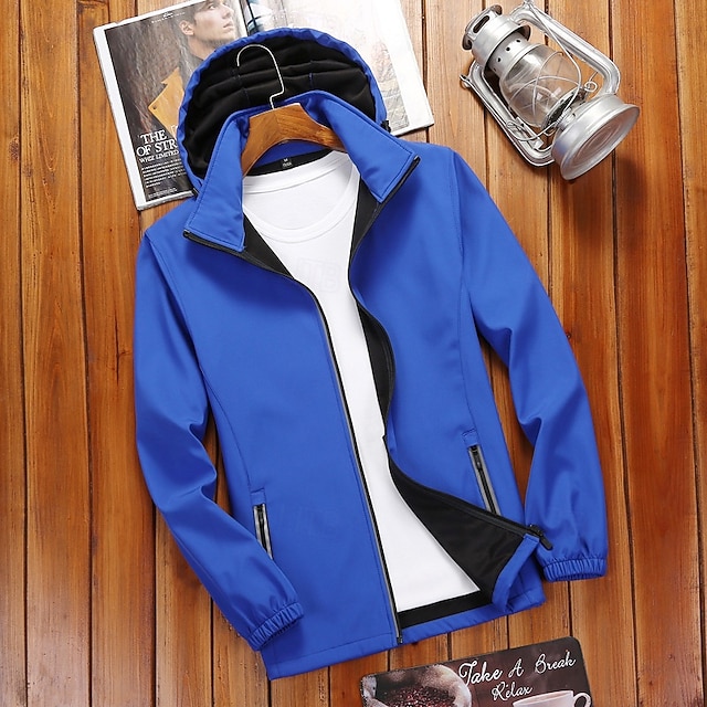  Per uomo Giacca softshell Giacca da escursionismo All'aperto Antivento Asciugatura Rapida Giacca leggera Giacca a vento Viaggio Nero Bianco Rosso Blu marino Blu Reale