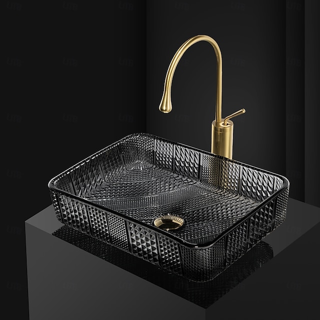  umywalka nablatowa do łazienki nowoczesna prostokątna umywalka łazienkowa nablatowa umywalka szklana