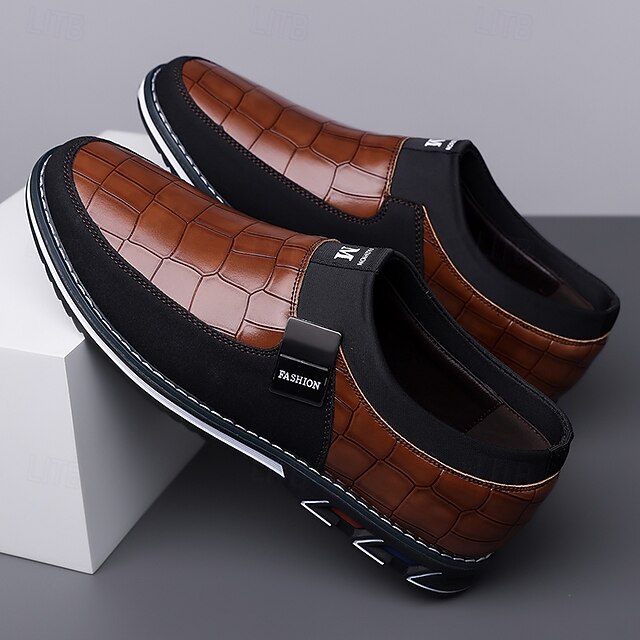 Men's Cheetah Slip On Leather Stylish Dress Loafer main image 1