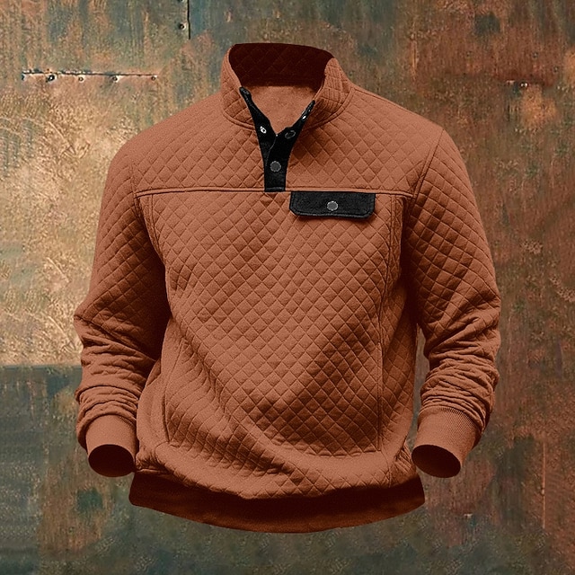  رجالي هوديس الوافل هوديي أحمر الخمر أسود بني أخضر رمادي خفيف رقبة طوقية مرتفعة سهل الرياضة & في الخارج مناسب للبس اليومي مناسب للعطلات أناقة الشارع كوول كاجوال الشتاء ربيع & الصيف ملابس هوديس بلوزات