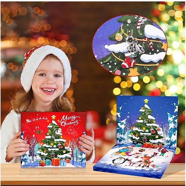 Calendario De Adviento 2024 Para Niños Cuenta Regresiva Navidad Caja Sorpresa Juego De Joyas Rin