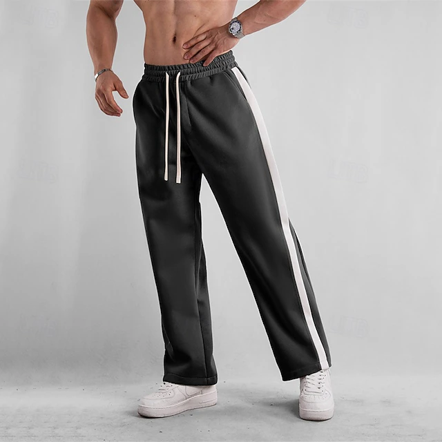 Men's Sweatpants Joggers Trousers Pocket Drawstring Elastic Waist Color Block Comfort Sports Outdoor Daily Fashion Casual Black Apricot Micro-elastic 10