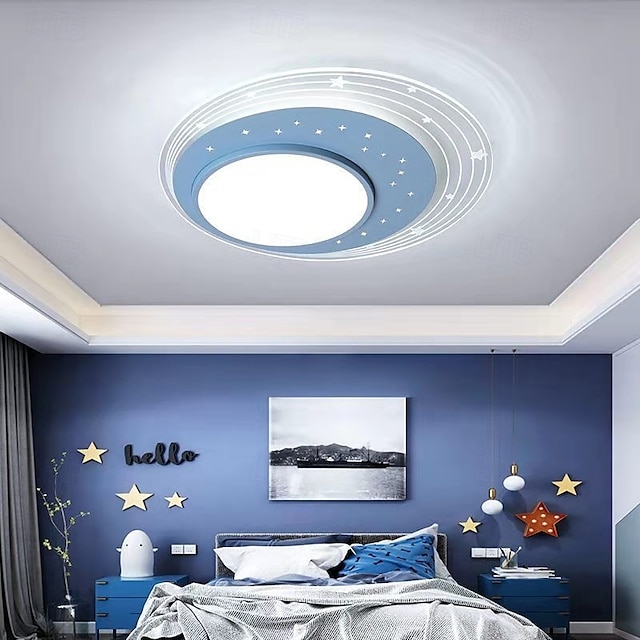  Plafonnier LED à intensité variable en continu 50 cm 1 lumière design moderne en forme de ciel étoilé luminaire en métal acrylique pour chambre d'enfant chambre d'enfant 110-240 V uniquement à