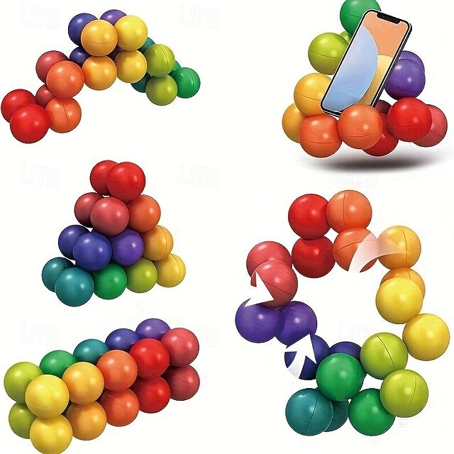 20pcs Sensory Fidget Toys 3D Rotating Puzzle Ball, Relieve Stress And