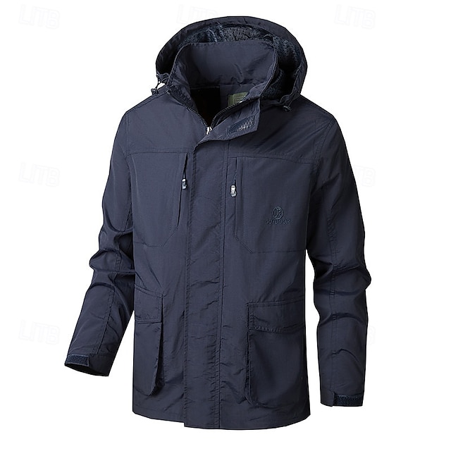  Męskie Kurtka Softshell Kurtka turystyczna Na wolnym powietrzu Odporność na wiatr Wodoszczelny Kurtka wiatrówka Podróżowanie Khaki Ciemnoniebieski Szary
