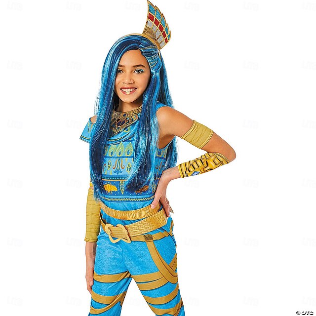  dětské monster high cleo de nile dvoubarevná polyesterová paruka halloween cosplay party paruky